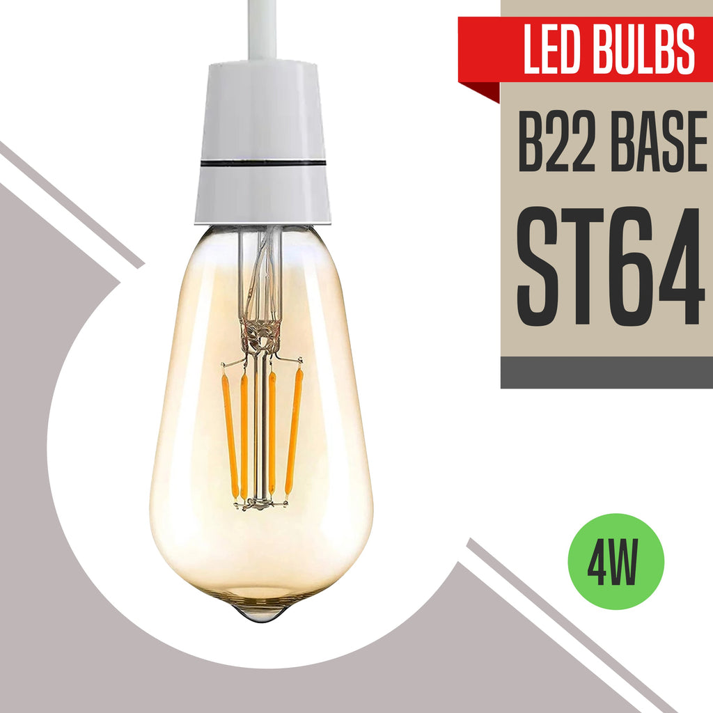 Vintage Edison LED B22 Dimmable Filament Bulb - Energy Saving Amber Glass
