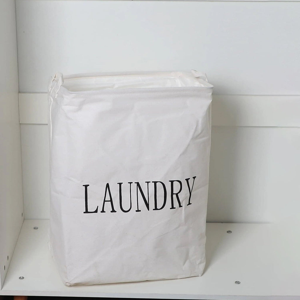 Large Foldable Cotton Laundry Hamper Bag with Waterproof Lining