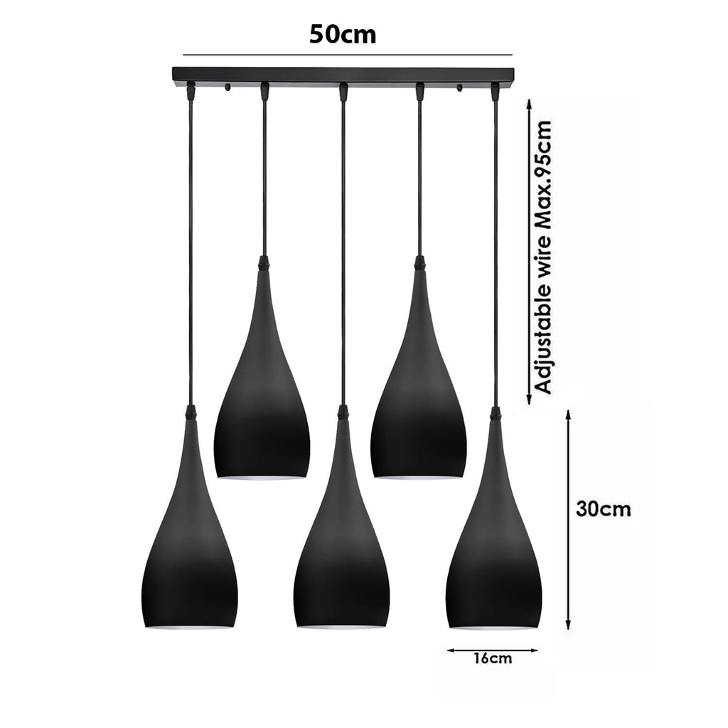 Vintage 5 Way Ceiling Pendant Light Industrial Hanging Suspended Lamp ~6107