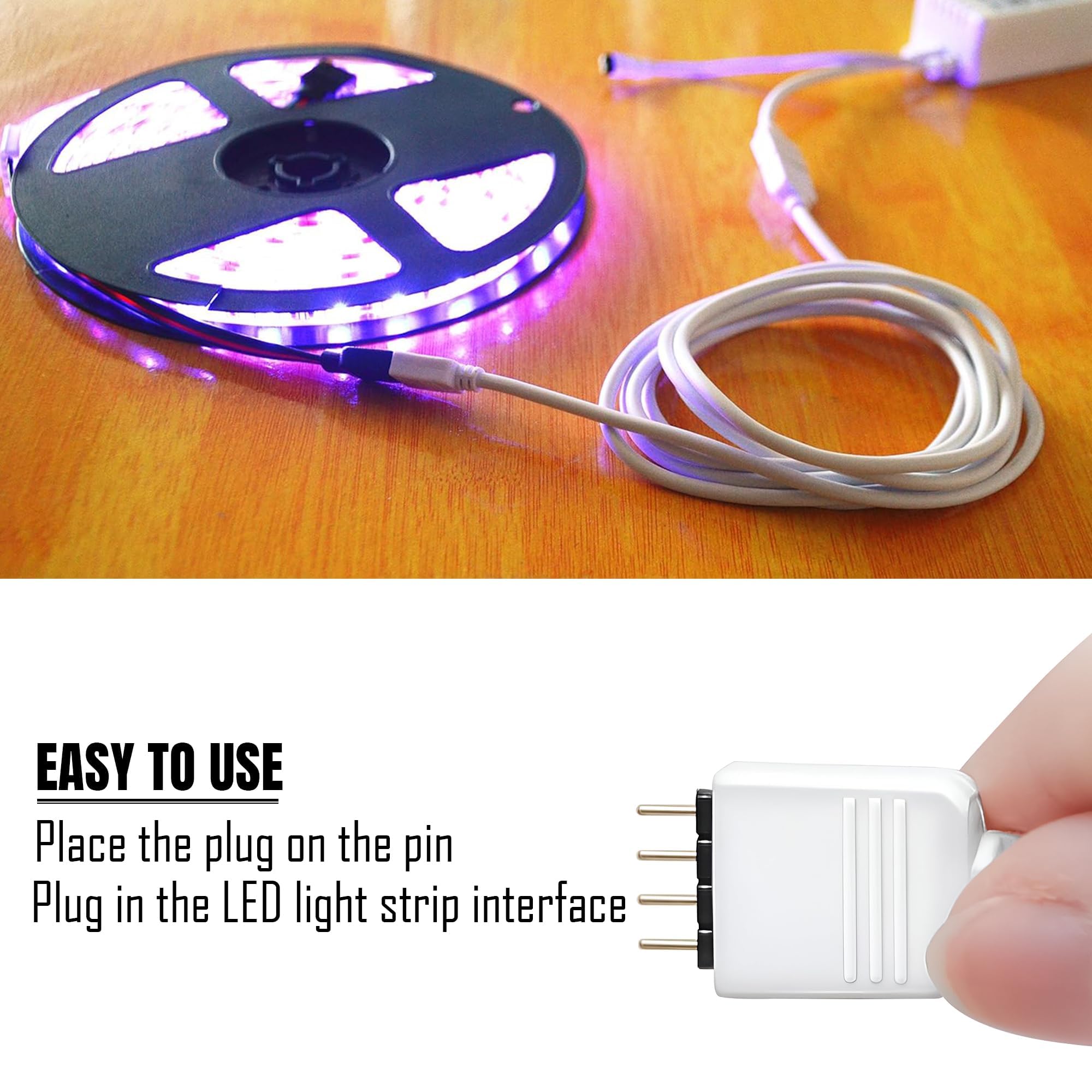LED Strip Light Connector Cable Adapter, Clip & Extension Wire ~ 5666