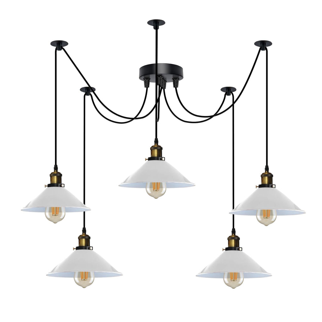 Industrial Vintage 5-Light Spider Pendant Lamp with Adjustable Metal Arms