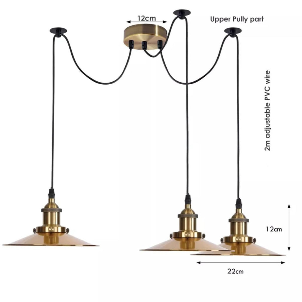 Vintage Industrial Metal Ceiling Pendant Light Fixture with Adjustable Length