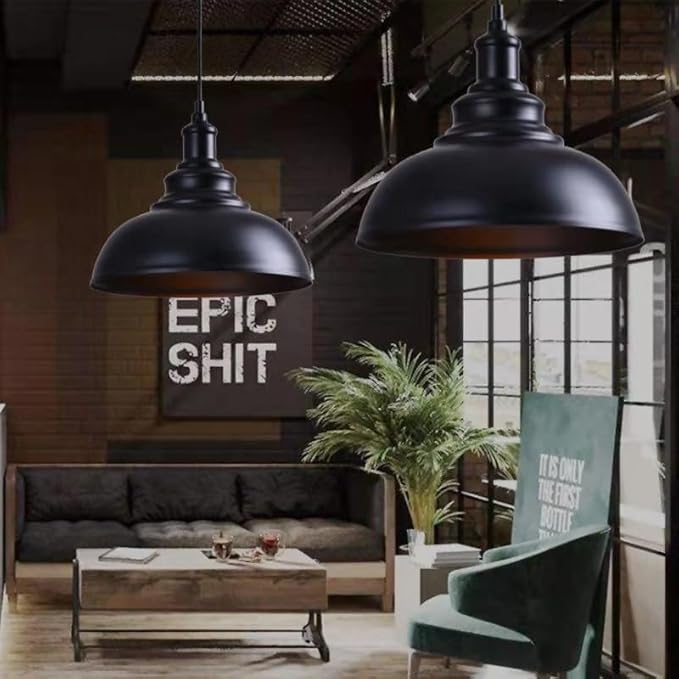 Black Metal Retro Ceiling Pendant Light Shade Easy Fit Lampshade ~6158