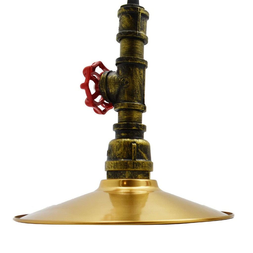 Vintage Loft Style Ceiling Pendant Light with Metal Flat Shade ~6106