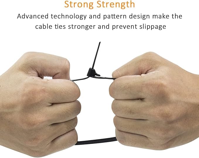 100 Pack Reusable Cable Ties Black | White Nylon Zip Ties ~6210