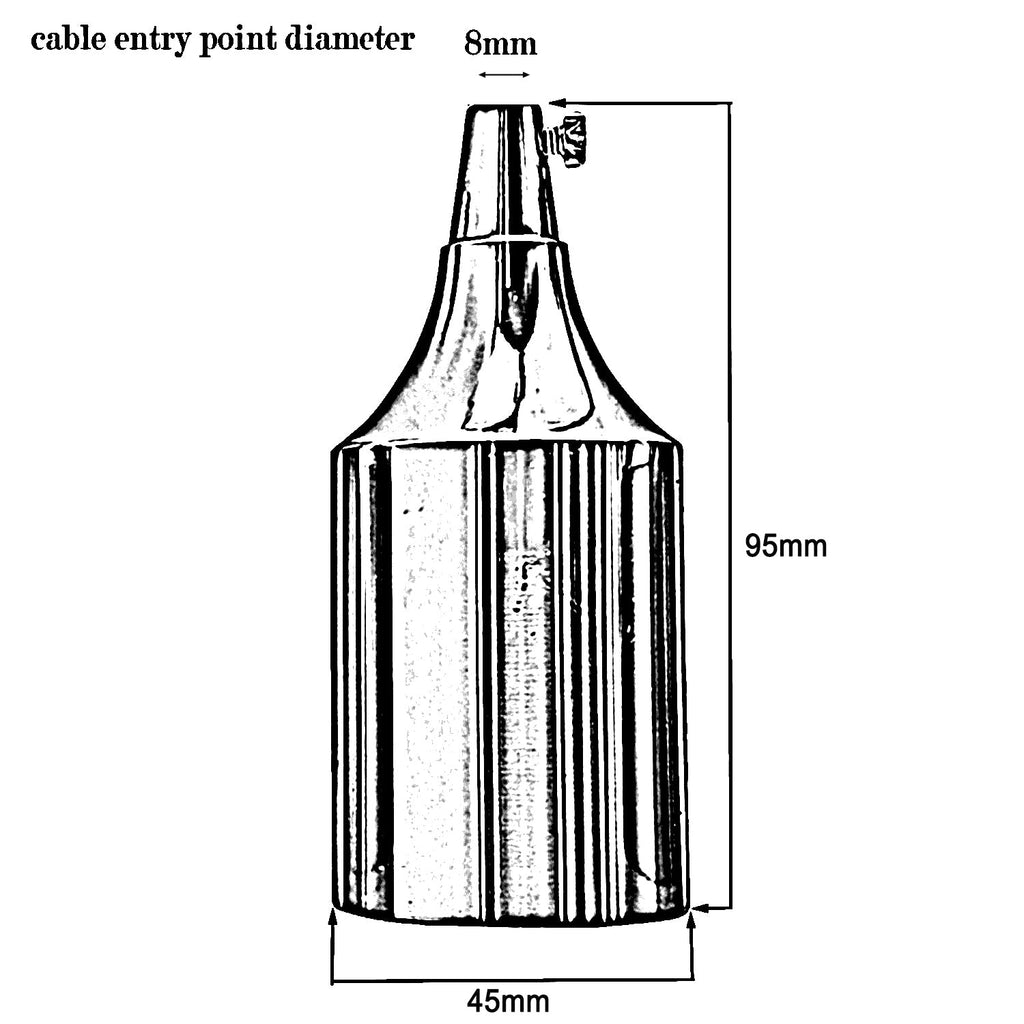 Vintage Rose Gold Metal Bottle E27 ES Lamp Holder Socket for Edison Bulbs