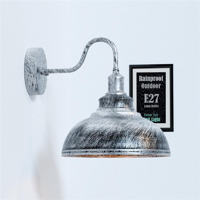 Elegant Curved Outdoor Metal Wall Sconce Light Fixture, Dimmable E27