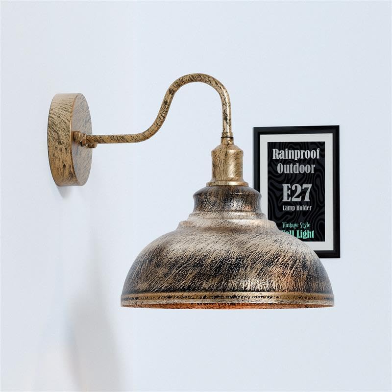 Elegant Curved Outdoor Metal Wall Sconce Light Fixture, Dimmable E27