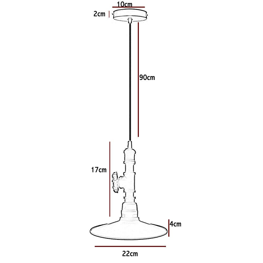 Vintage Loft Style Ceiling Pendant Light with Metal Flat Shade ~6106