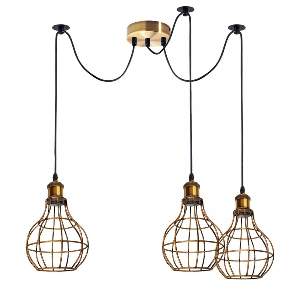 Vintage Industrial Metal Ceiling Pendant Light Fixture with Adjustable Length