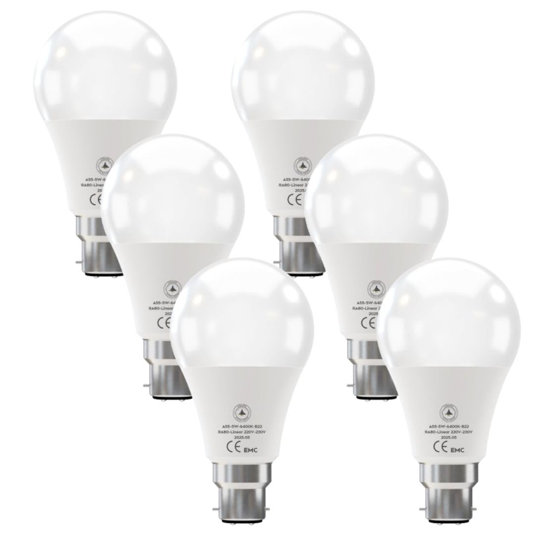 6 Pack LED E27/B22 Bulb 5W-22W Cool White 6400K Non Dimmable ~6294