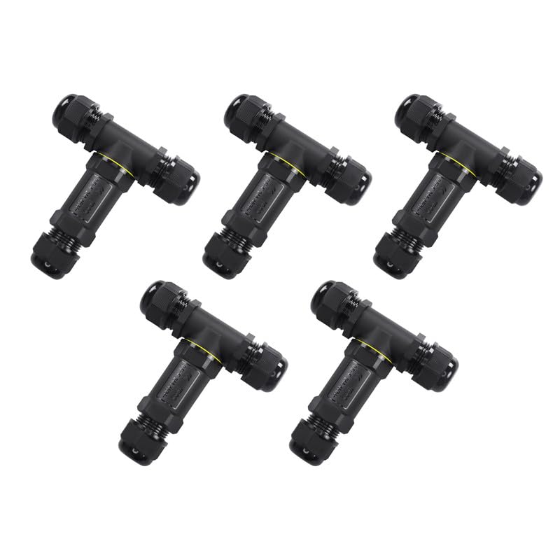 Durable 3-Pin IP68 Waterproof Electrical T-Connector Junction Box for Outdoor Cables