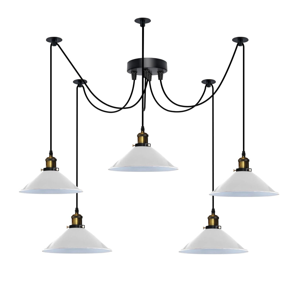 Industrial Vintage 5-Light Spider Pendant Lamp with Adjustable Metal Arms