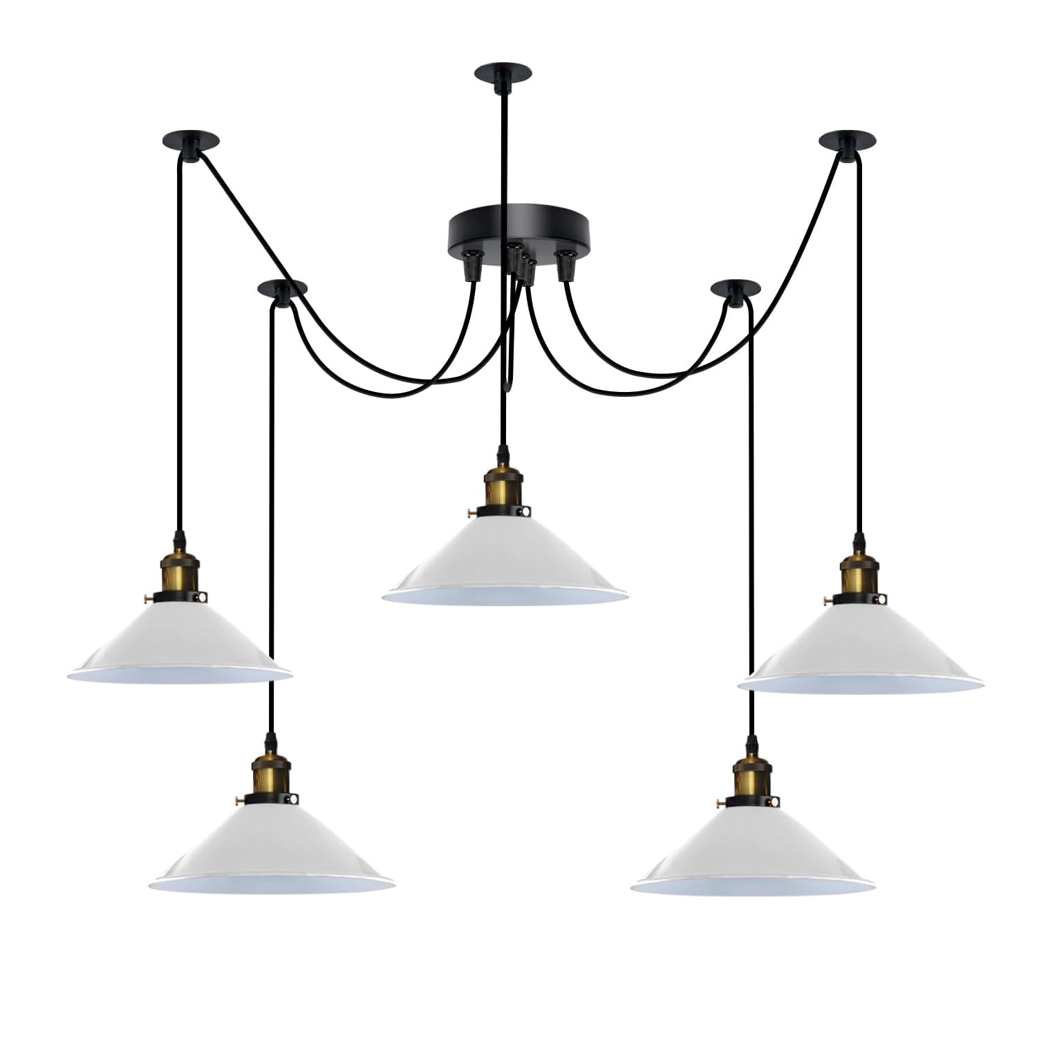 5 Light Spider Pendant Light Height Adjustable Metal~6194