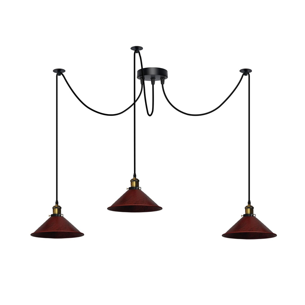 Industrial 6-Light Spider Pendant Ceiling Lamp E27 Metal Fixture Adjustable Cables