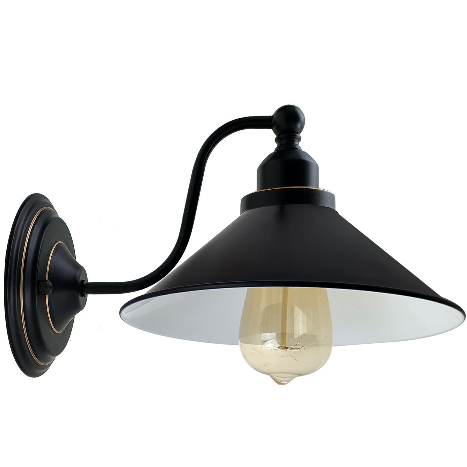 Industrial Retro Metal Wall Sconce E27 Holder, Vintage Style Light Fixture