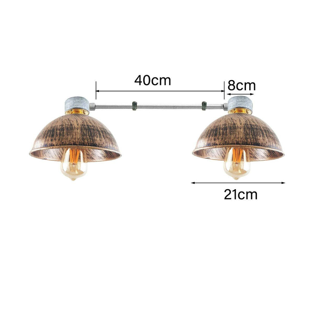 Industrial Retro Pipe Ceiling Light Fixture, Vintage B22 Bayonet Socket