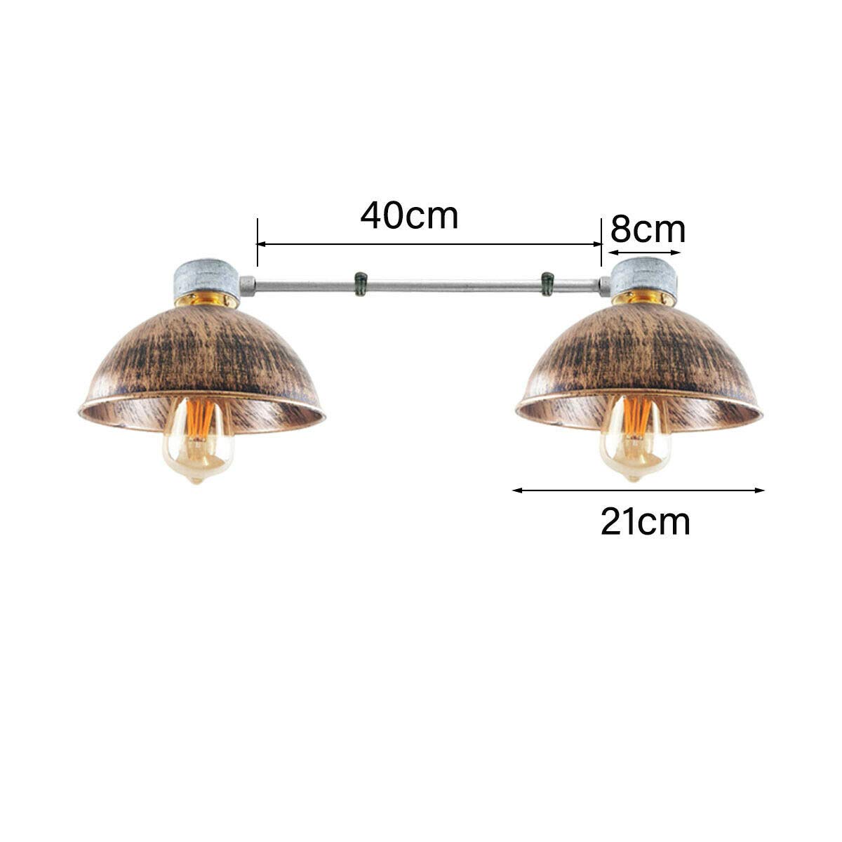 Industrial Retro Pipe Ceiling Light Fixture, Vintage B22 Bayonet Socket