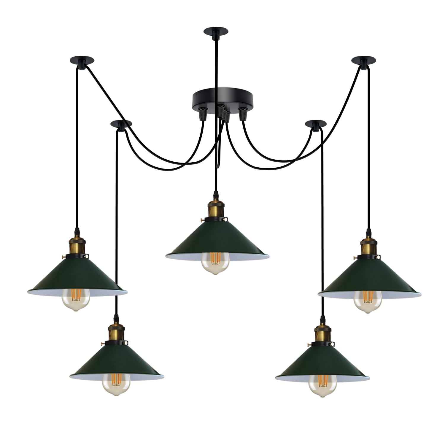 5 Light Spider Pendant Light Height Adjustable Metal~6194