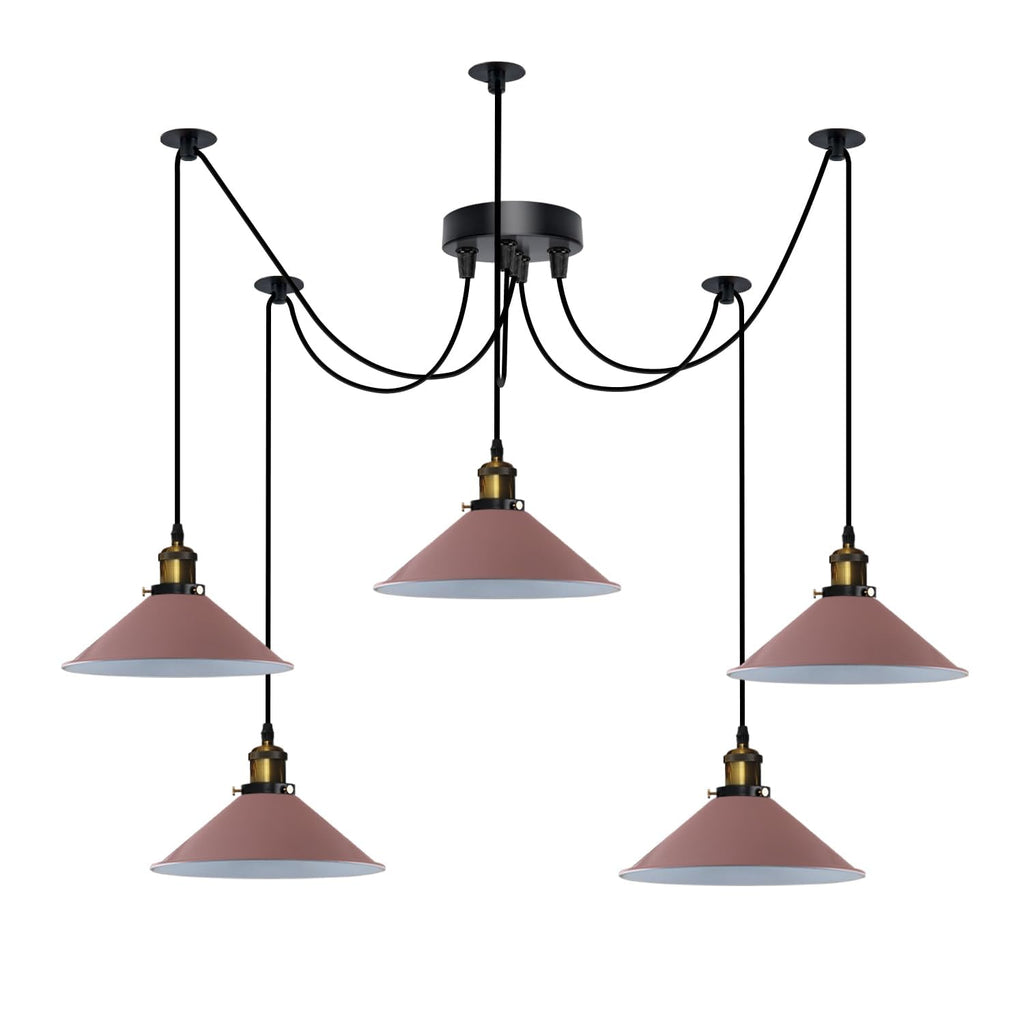 Industrial Vintage 5-Light Spider Pendant Lamp with Adjustable Metal Arms