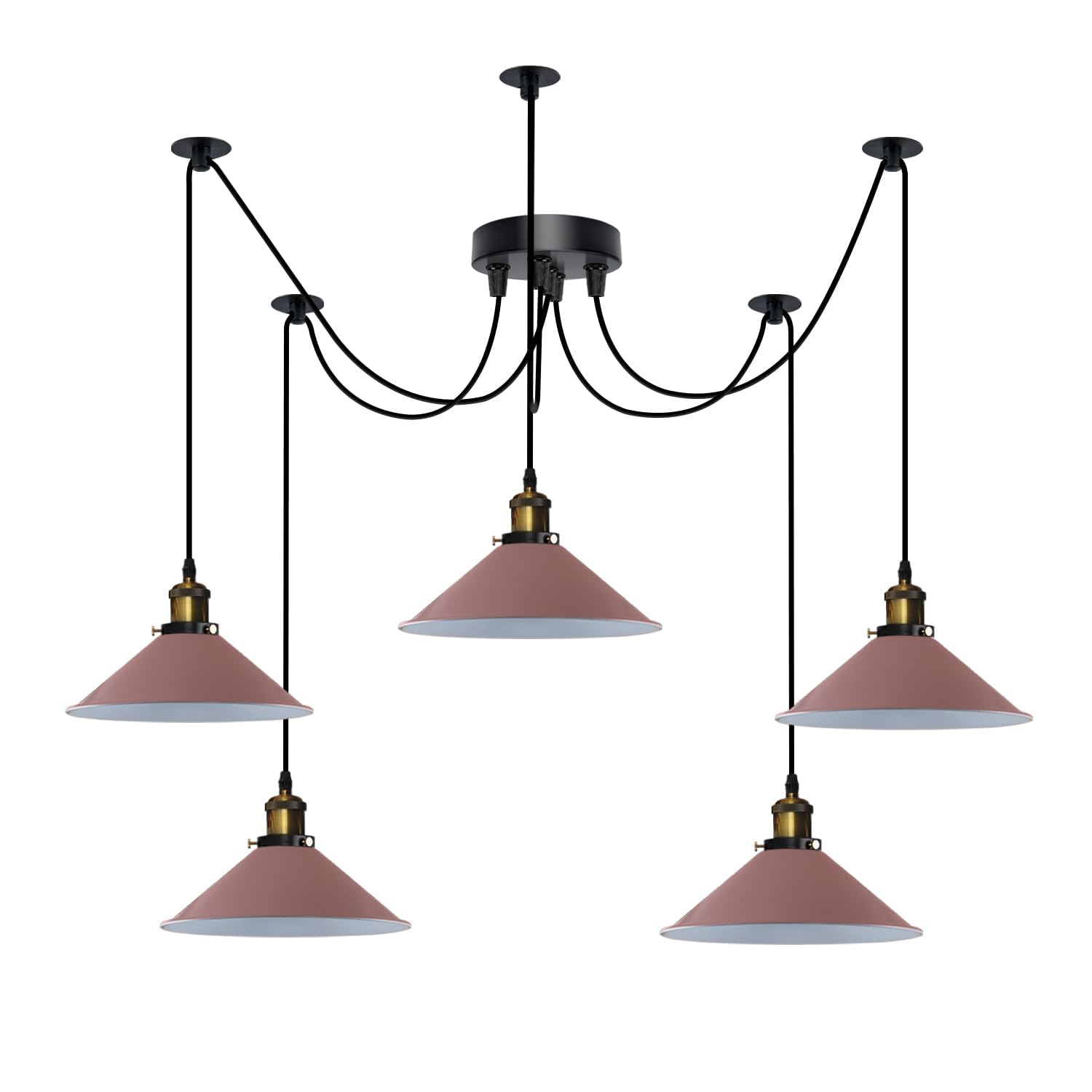 5 Light Spider Pendant Light Height Adjustable Metal~6194