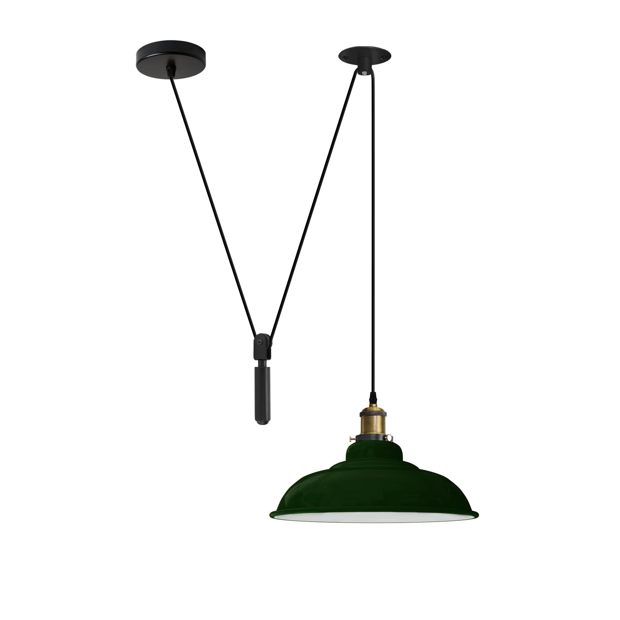 Vintage Industrial Pulley Pendant Light Barn Shade, Adjustable Height, E27 Socket