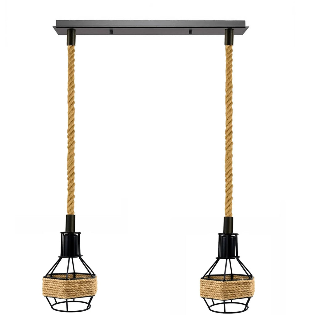 Ceiling Pendant Light Metal Hemp Rope Style ~6203