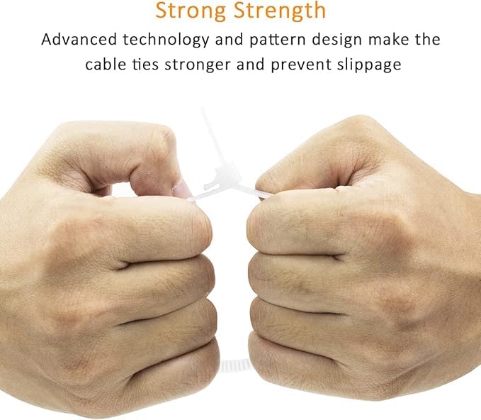 100 Pack Reusable Cable Ties Black | White Nylon Zip Ties ~6210