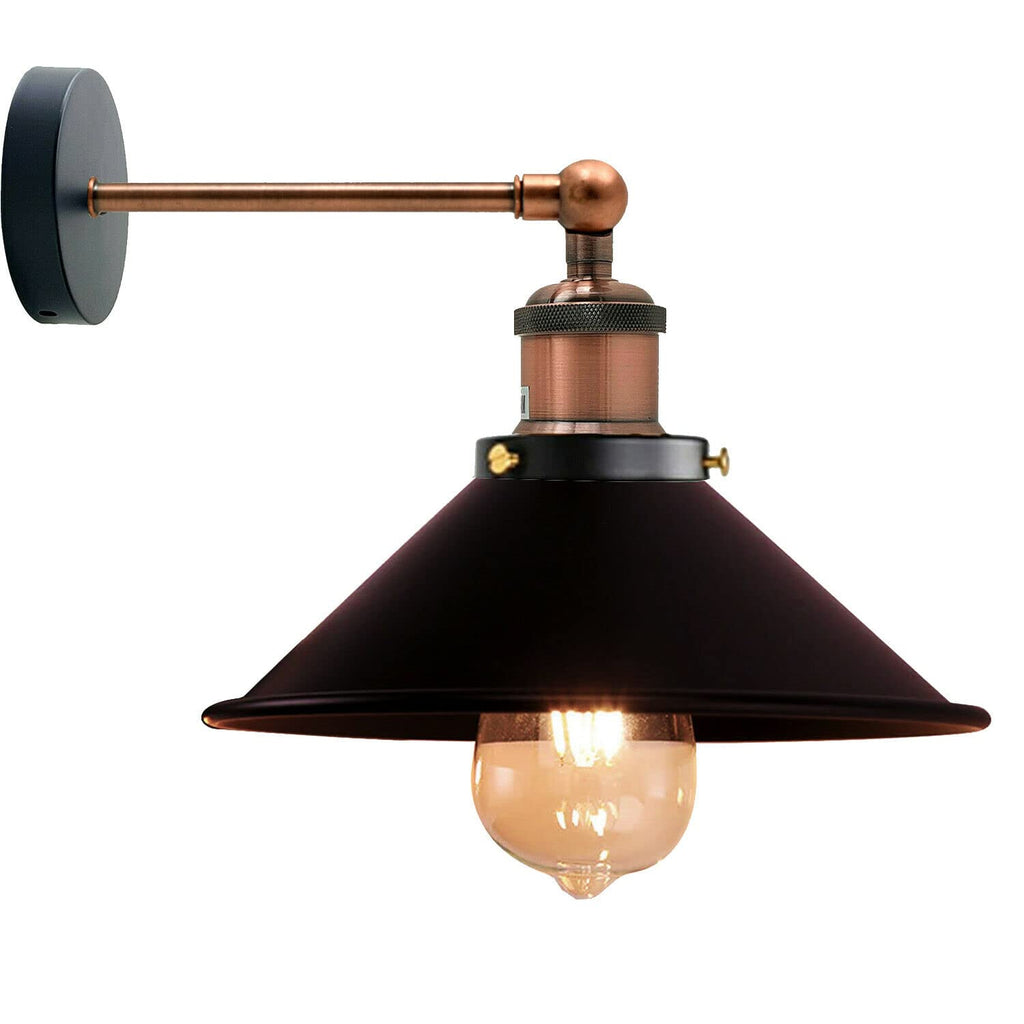 Chic Industrial Vintage Metal Wall Sconce with Adjustable Cone Shade