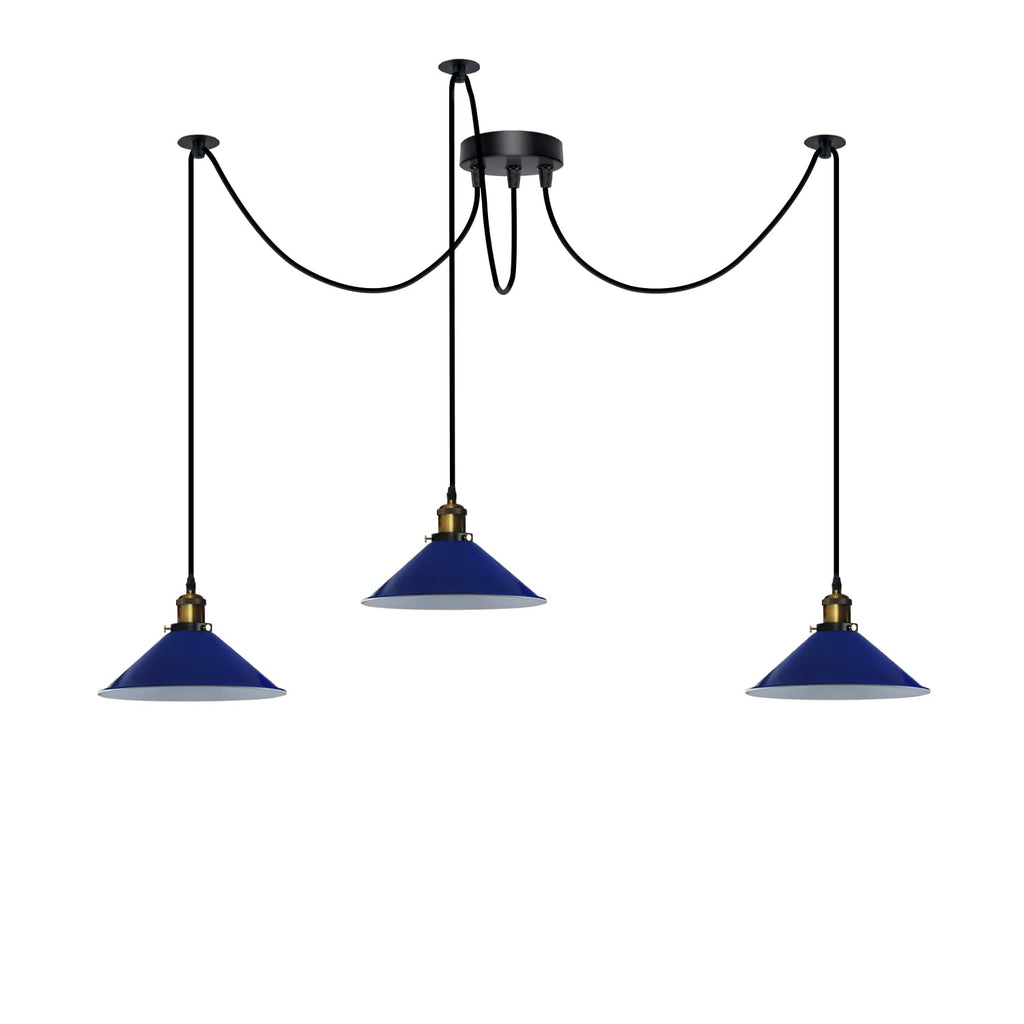 Industrial 6-Light Spider Pendant Ceiling Lamp E27 Metal Fixture Adjustable Cables