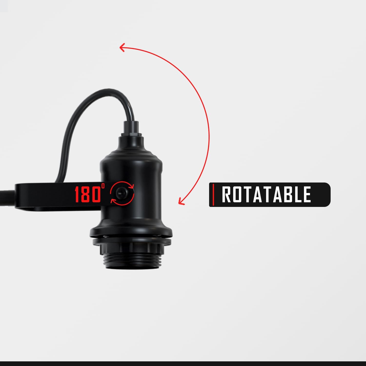 180° Rotatable Vintage Industrial Wall Sconce Fixture Black Metal Socket Lamp~6129