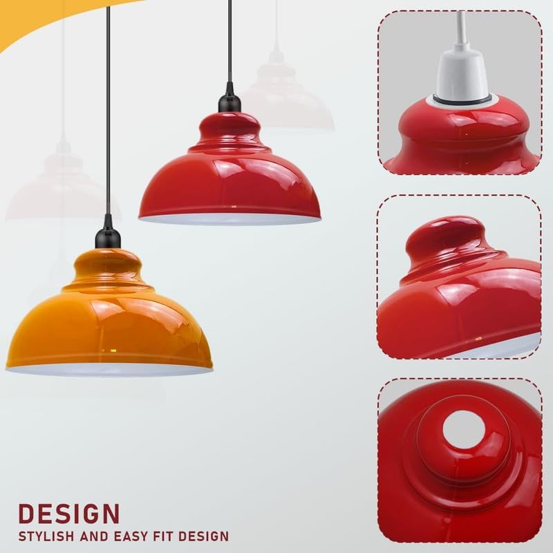 Modern Dome Metal Pendant Light, Adjustable Cable, E26 Industrial Ceiling Fixture