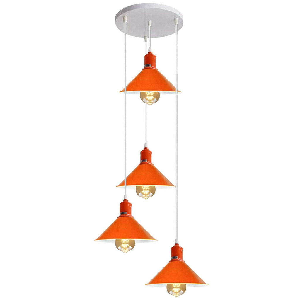 Vintage Industrial Cluster Ceiling Light Fixture with 4 E27 Bulb Holders