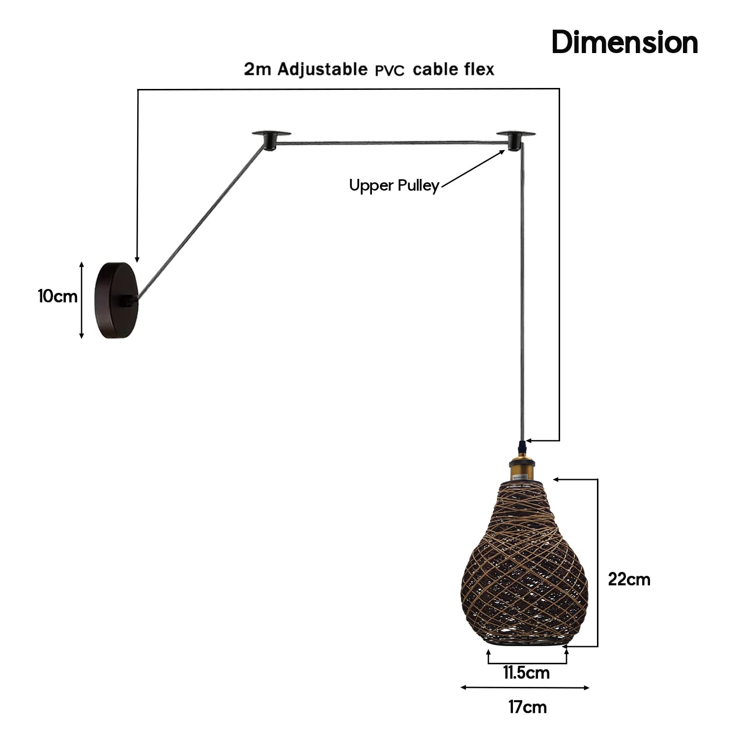 Hand-Woven Natural Bamboo Hemp Ceiling Pendant Light for Rustic Homes