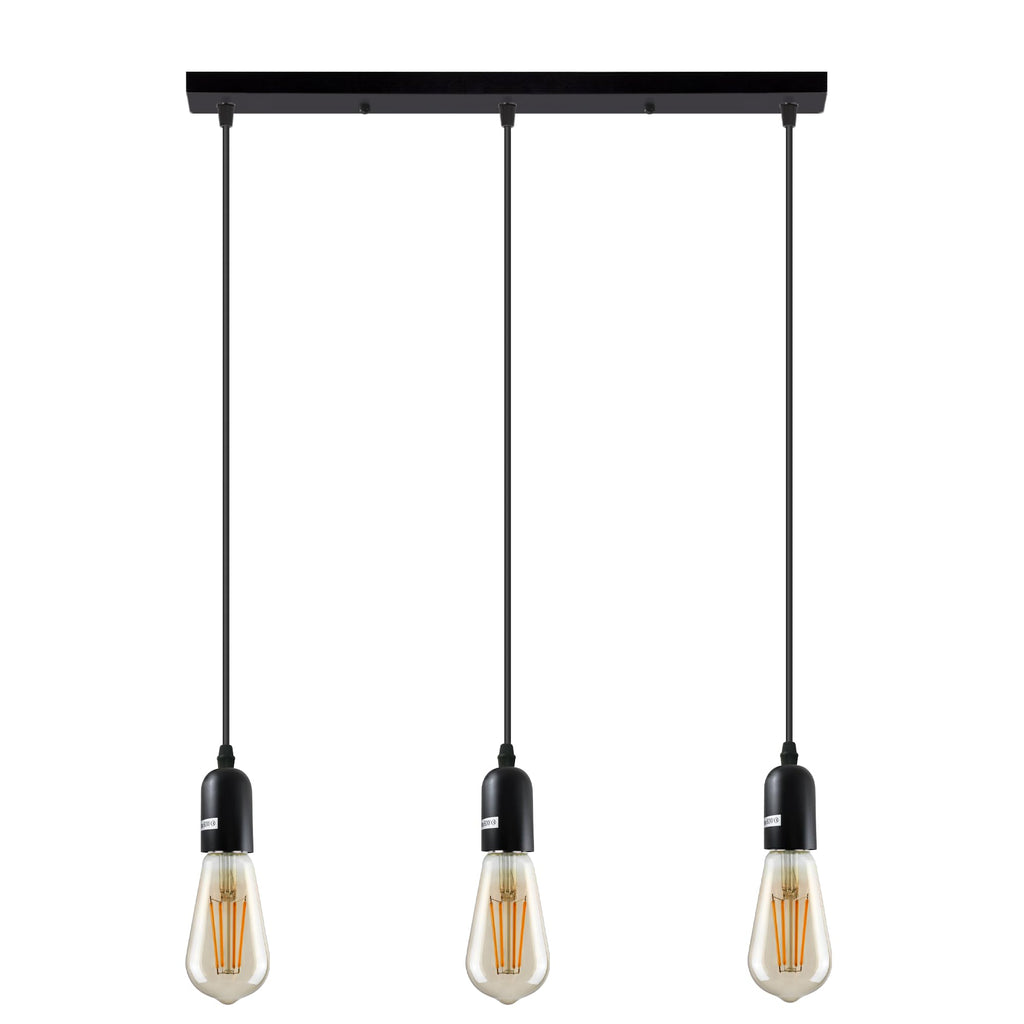 Industrial Metal Cluster Pendant Light Fixture, E27 Base, Retro Style Lighting