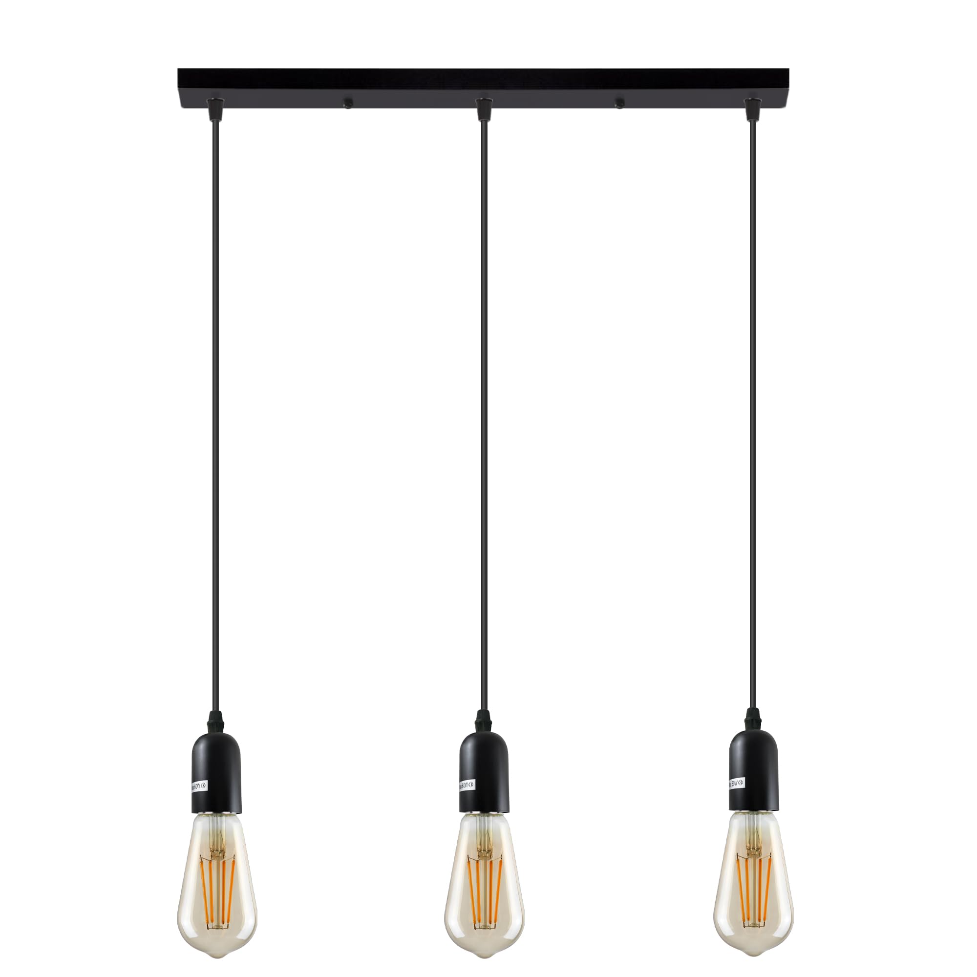 Industrial Metal Cluster Pendant Light Fixture, E27 Base, Retro Style Lighting