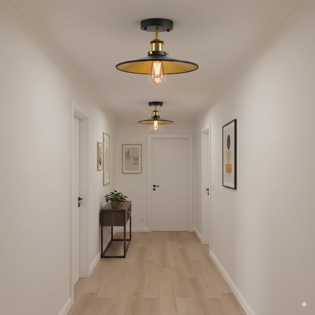 Vintage Style Semi Flush Mount Ceiling Light E27 ~6274