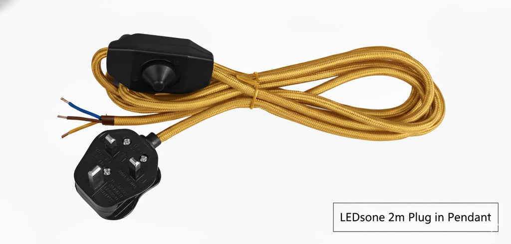 Modern Fabric Cord LED Pendant Light Kit with Touch Dimmer Switch