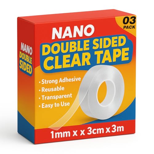 Strong Clear Double-Sided Nano Gel Adhesive Mounting Tape for Wall Fixings