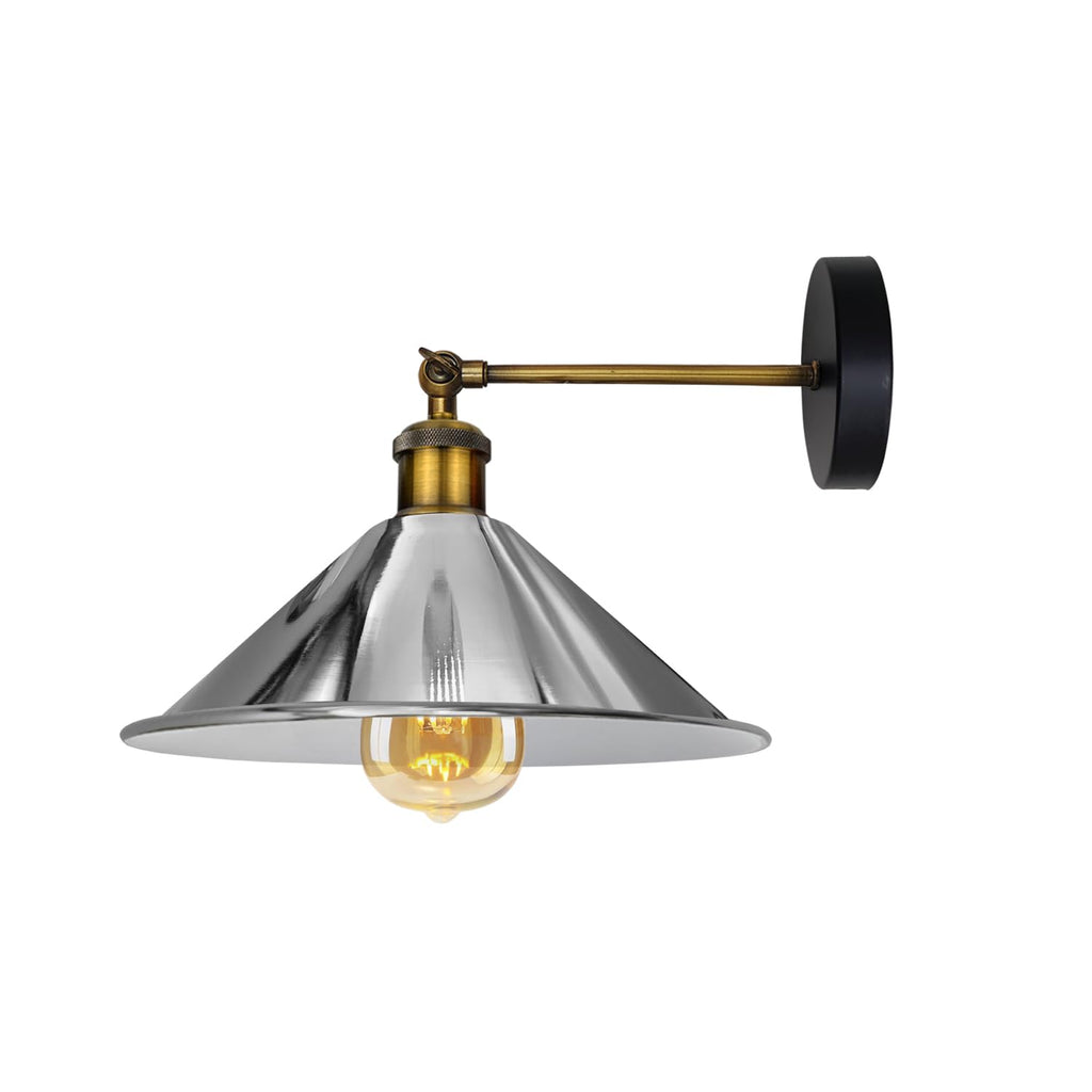 Vintage Industrial Metal Wall Sconce Light Fixture with Cone Shade, E27 Base