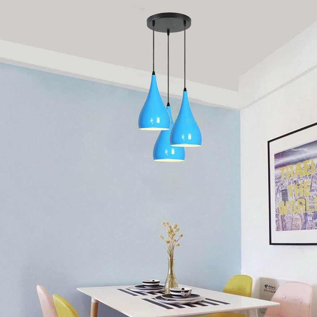 Modern 3 Way Multi Teardrop Ceiling Pendant Light Adjustable Shades