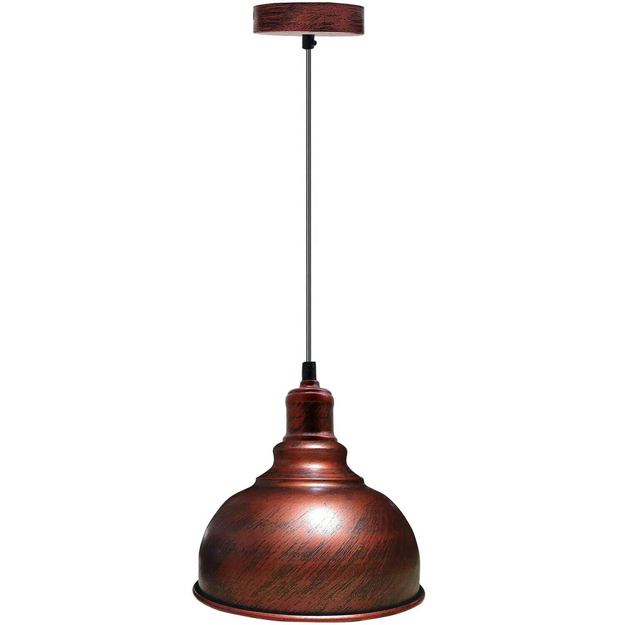 Vintage Industrial Hanging Ceiling Pendant Light Fixture, E27 Bulb Base, Dimmable Metal Shade