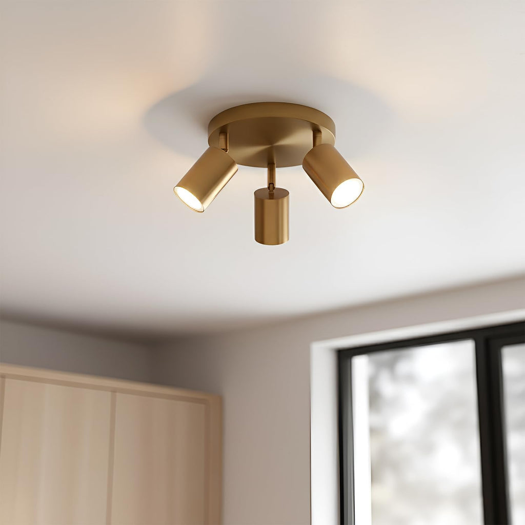 Stylish 3-Light GU10 Ceiling Spotlight: Adjustable Directional Track Lighting Fixture