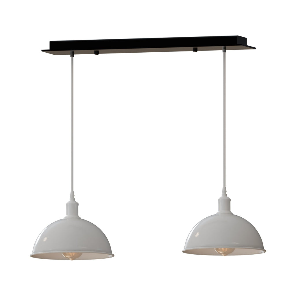 Vintage Industrial 2-Head Dome Pendant Light | Adjustable ~6145