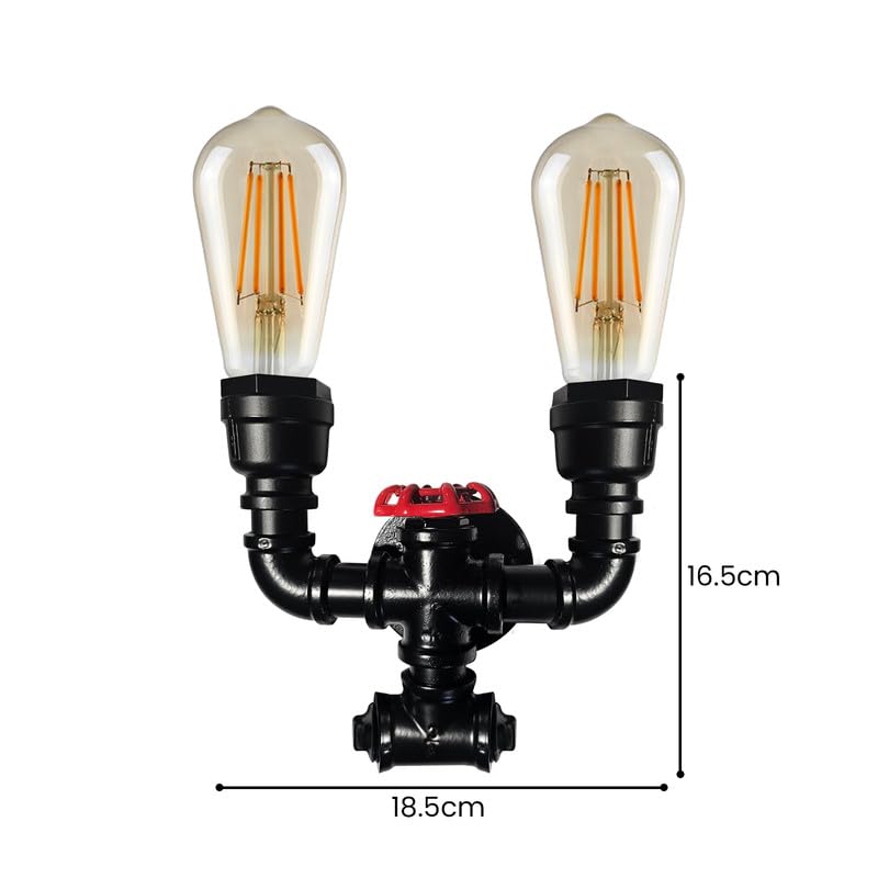 Retro Industrial Metal Water Pipe Wall Sconce Light, E27 Bulb Compatible