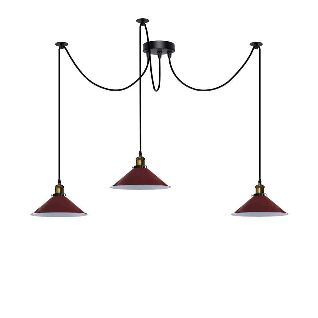 Industrial 6-Light Spider Pendant Ceiling Lamp E27 Metal Fixture Adjustable Cables
