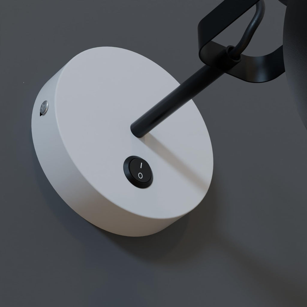 Single Point Drop Metal Ceiling Rose with Integrated Switch for Wall Lights