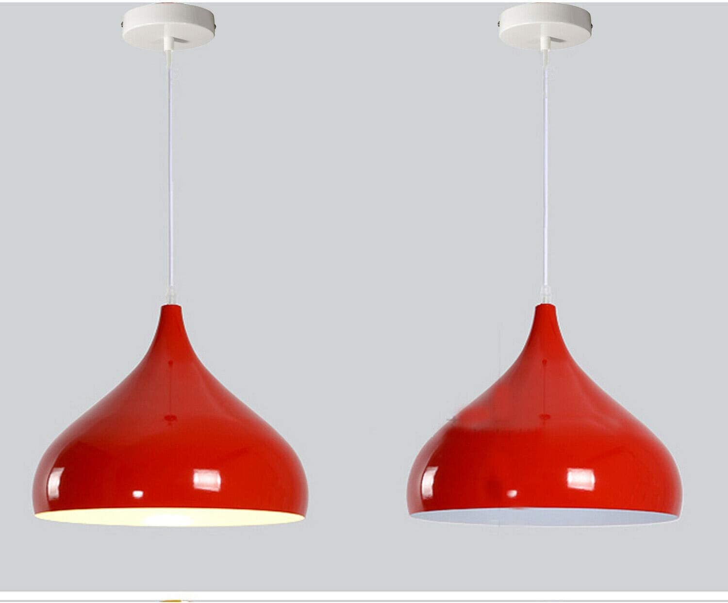 Industrial Vintage Metal Dome Pendant Light Fixture, Dimmable E27 Base Ceiling Lamp