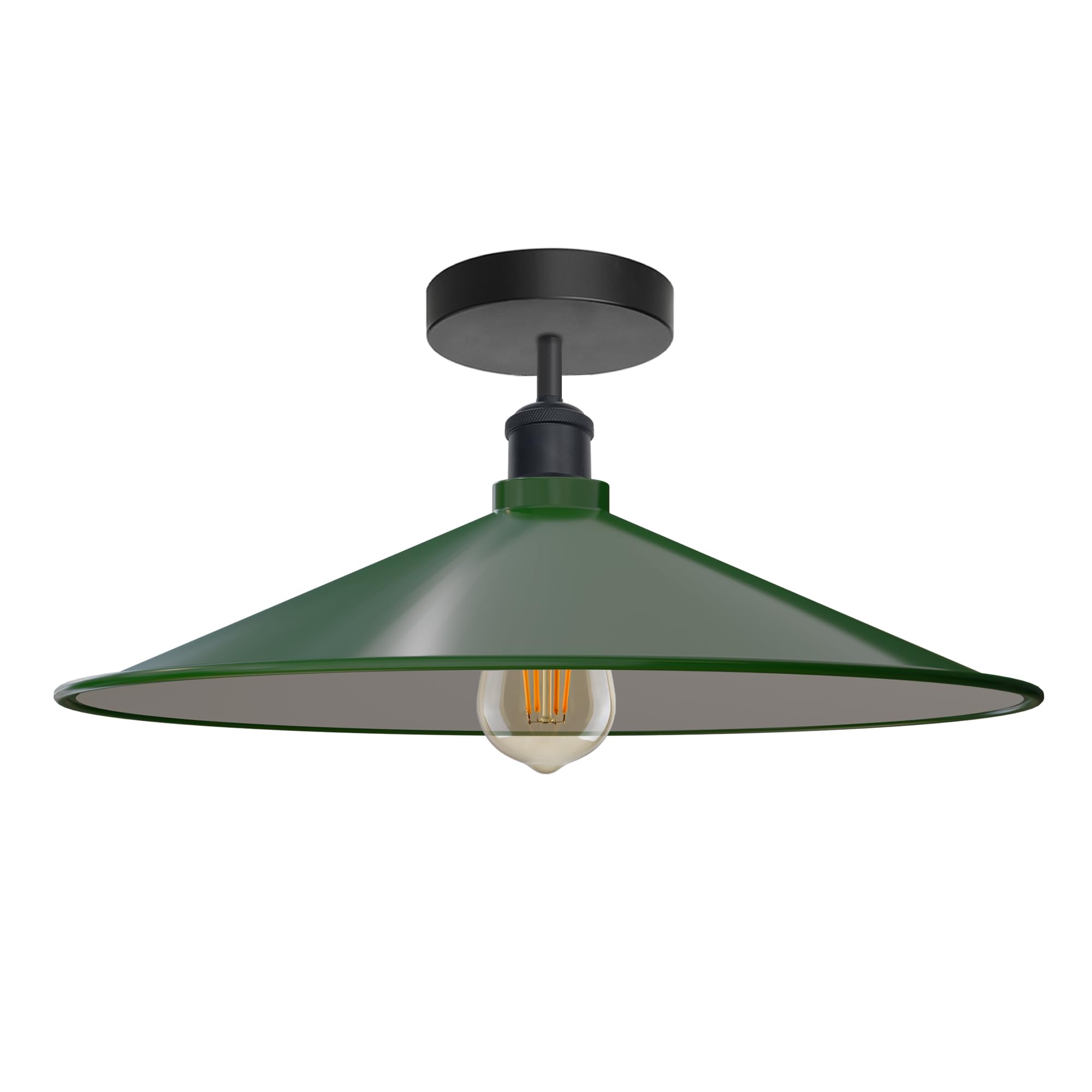 Sleek Industrial LED Flush Mount Ceiling Light, Dimmable, E27 Bulb Compatible