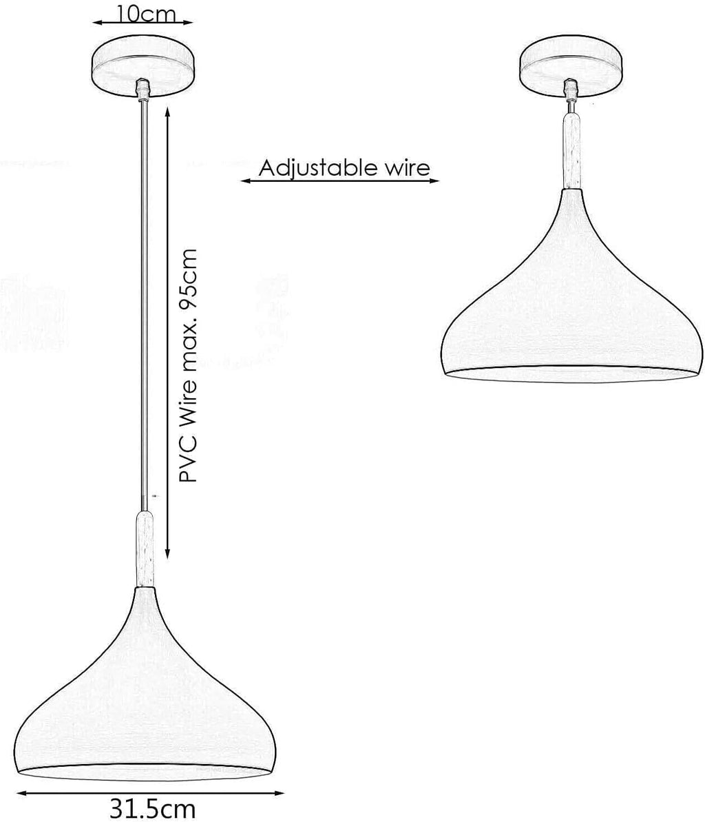 E27 Hanging Pendant Light Adjustable ~6184